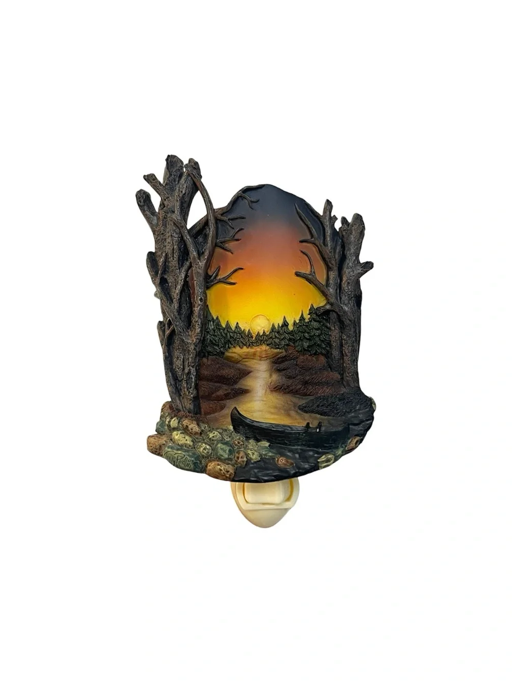 Rare Vintage Terry Redlin Evening Solitude Night Light 3D Sculpted Resin